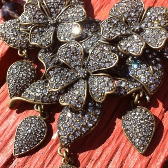 FLOWER CLEAR STONE NECKLACE (Not sure, could be Hedi Daus) - Picture 2 of 8